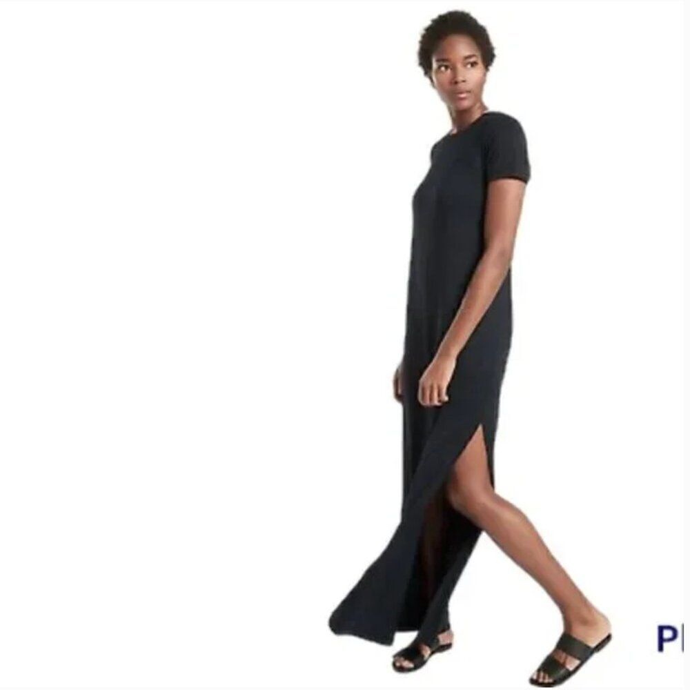 Athleta Dress Boulevard Black Modal Maxi XXS